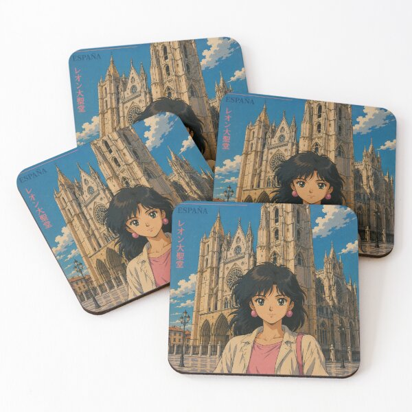 Item preview, León Cathedral Nicaragua Retro Anime Travel Poster designed and sold by ElartedeNoel.