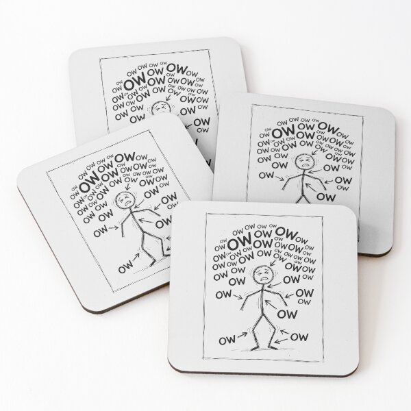 Item preview, Ow Ow Ow Stick Man Figure Funny Chronic Pain Humor Meme 6 designed and sold by ChinkyCat Official.
