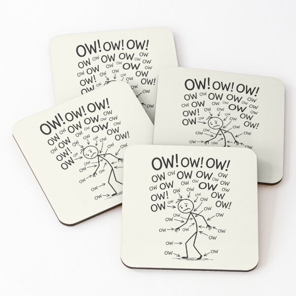 Item preview, Ow Ow Ow Stick Man Figure Funny Chronic Pain Humor Meme 7 designed and sold by ChinkyCat Official.