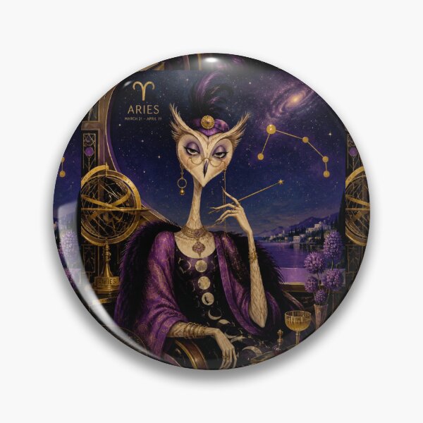 Item preview, Aries Fire Owl Queen - Zodiac Constellation Art designed and sold by Natalia-Vlad.