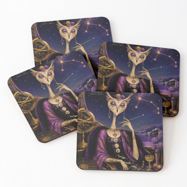 Item preview, Aries Fire Owl Queen - Zodiac Constellation Art designed and sold by Natalia-Vlad.