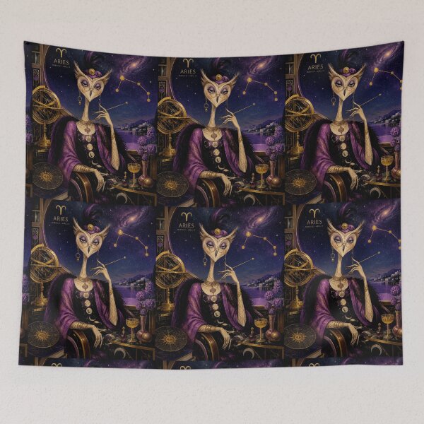 Item preview, Aries Fire Owl Queen - Zodiac Constellation Art designed and sold by Natalia-Vlad.