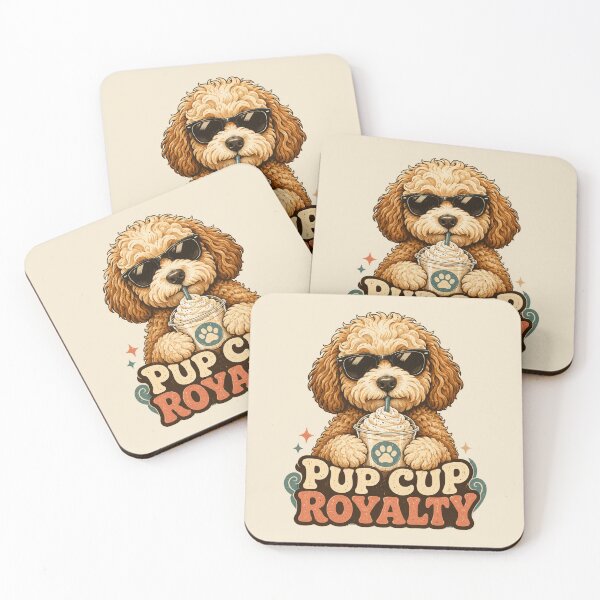 Item preview, Pup Cup Royalty Doodle Dog Sunglasses Tee designed and sold by POD DYNASTY | Original Print On Demand T-Shirt Graphics.