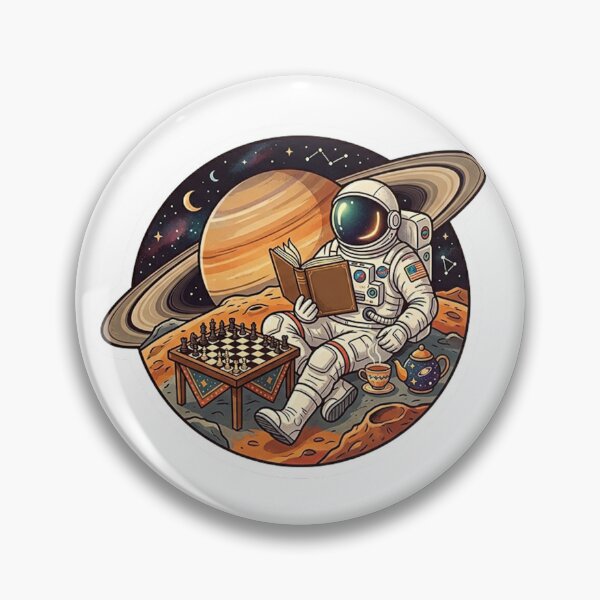 Item preview, Cosmic Chess Player Astronaut - Funny Tea Lover Reading Book in Space designed and sold by Barkashow.