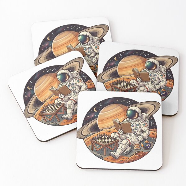 Item preview, Cosmic Chess Player Astronaut - Funny Tea Lover Reading Book in Space designed and sold by Barkashow.