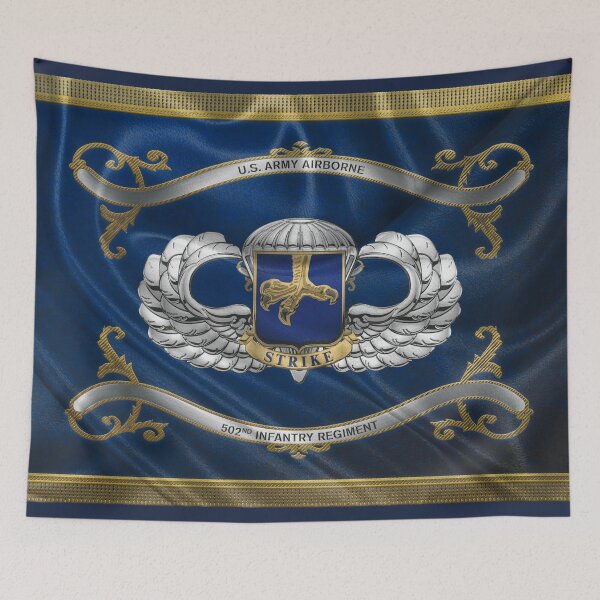Item preview, Copy of 502nd Infantry Regiment - 502 IR Unit Insignia over Regimental Colors designed and sold by Serge Averbukh Art Studio.