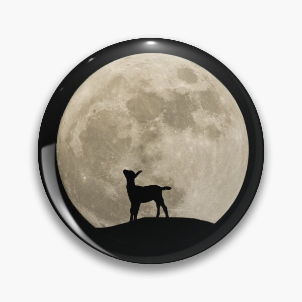 Item preview, Baby goat gazing at moon silhouette  designed and sold by CritterCapers.