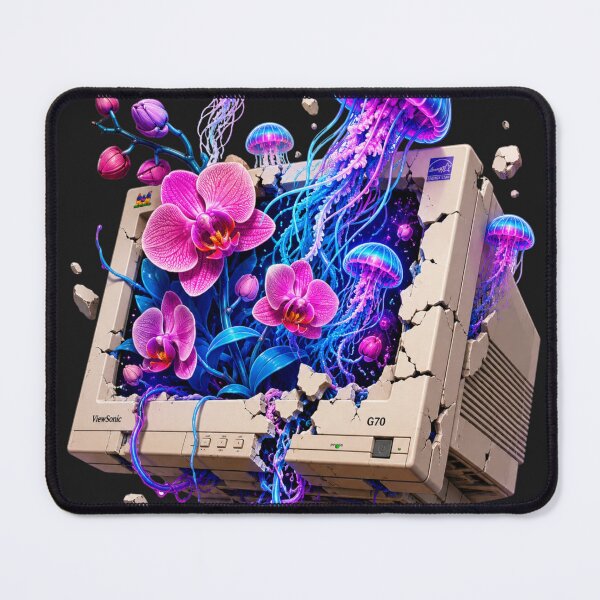 Item preview, Retro Tech Bloom Surreal Weirdcore Art designed and sold by MarVan-Prints.