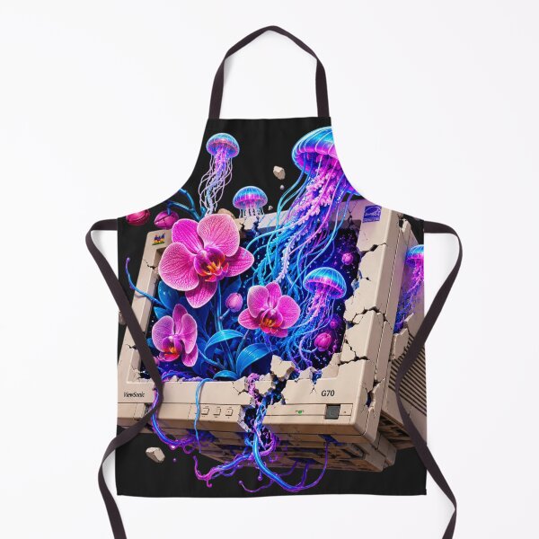 Item preview, Retro Tech Bloom Surreal Weirdcore Art designed and sold by MarVan-Prints.