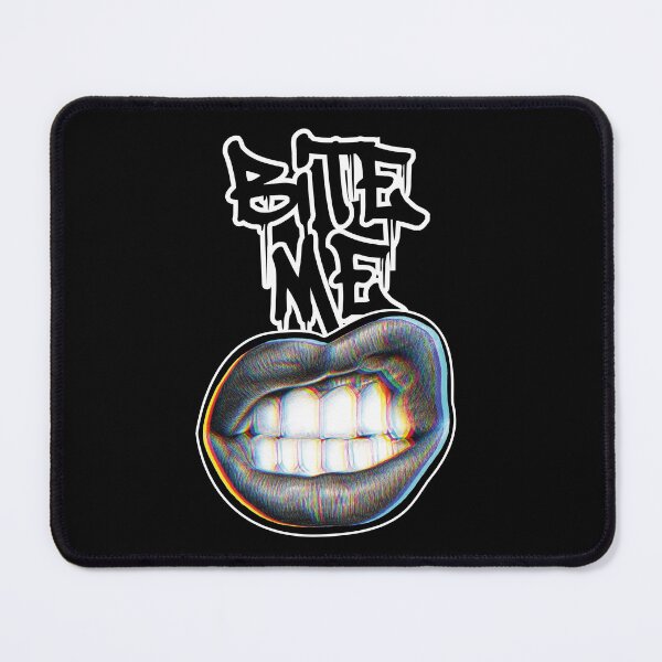 Item preview, Bite Me Urban Graffiti Lips Black - Street Art Glitch Style designed and sold by alessandramtoro_design.