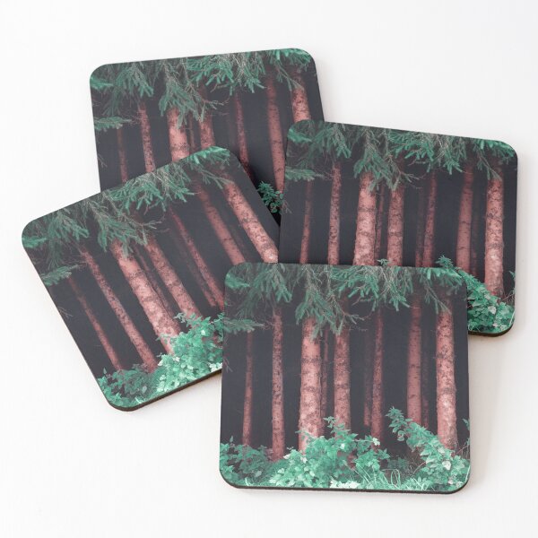 Item preview, Mysterious Dark Forest Pine Tree Trunks Fine Art Photography designed and sold by JohnManuelPhoto.