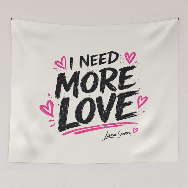 Item preview, I NEED MORE LOVE | Romantic Typography Design | Ivory Minimalist Quote Art designed and sold by BlueberrySwan.