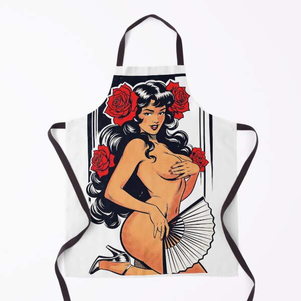 Item preview, Retro Pinup Nude with Roses and Fan designed and sold by HappyOops.