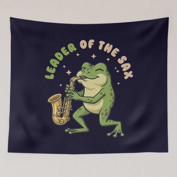 Item preview, Leader Of The Sax Cute Frog Playing Saxophone designed and sold by LinaValearte.