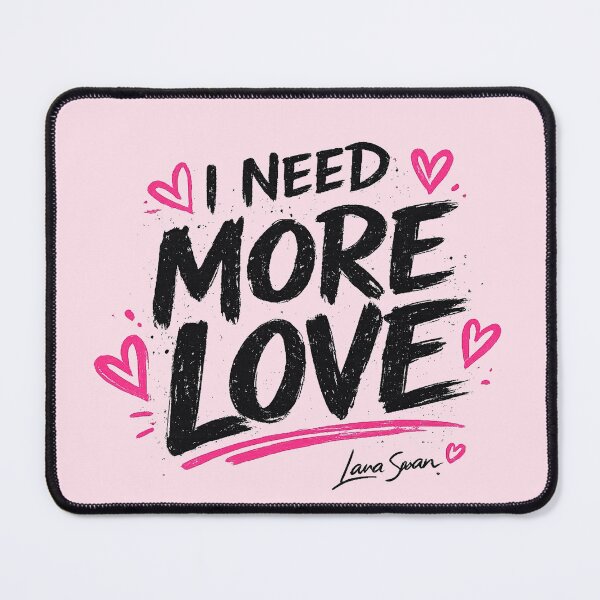 Item preview, I NEED MORE LOVE | Pink Typography Art | Soft Romantic Quote Design designed and sold by BlueberrySwan.