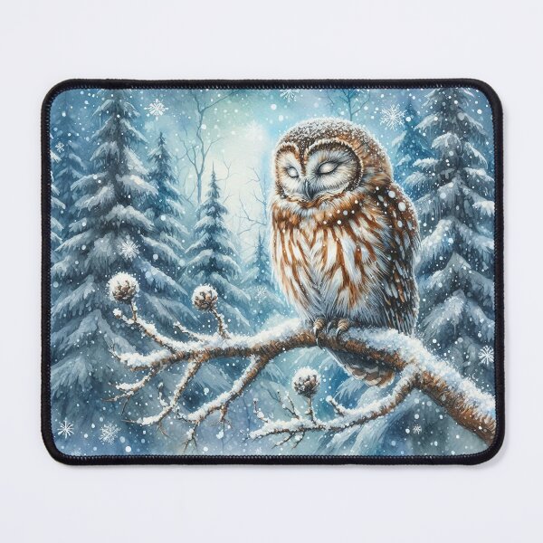 Item preview, Owl on a Snowy Winter Branch designed and sold by SalonOfArt.