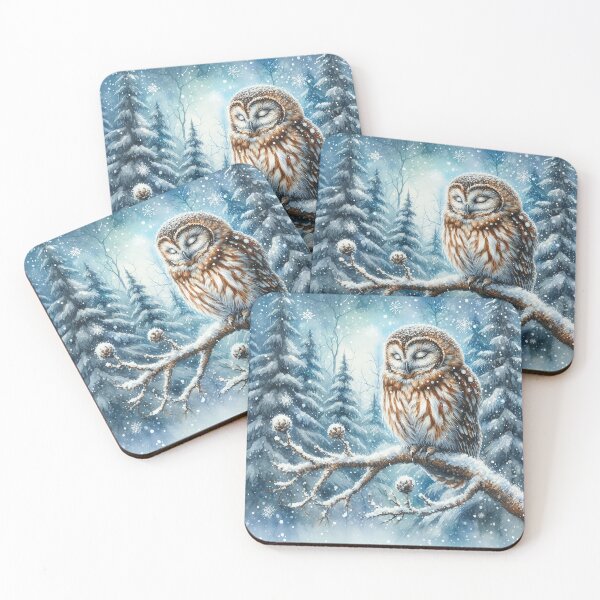 Item preview, Owl on a Snowy Winter Branch designed and sold by SalonOfArt.