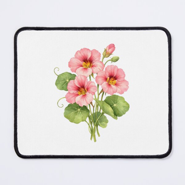 Item preview, Watercolor Pink Nasturtium Flowers designed and sold by silviaol.