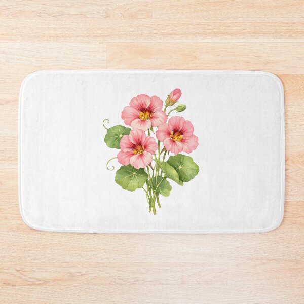Item preview, Watercolor Pink Nasturtium Flowers  designed and sold by silviaol.