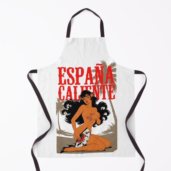 Item preview, Retro Pinup España Caliente Beach Poster designed and sold by HappyOops.