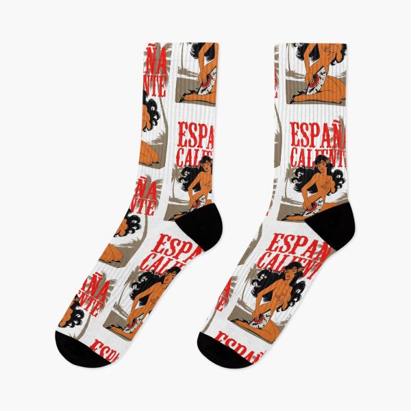 Item preview, Retro Pinup España Caliente Beach Poster designed and sold by HappyOops.