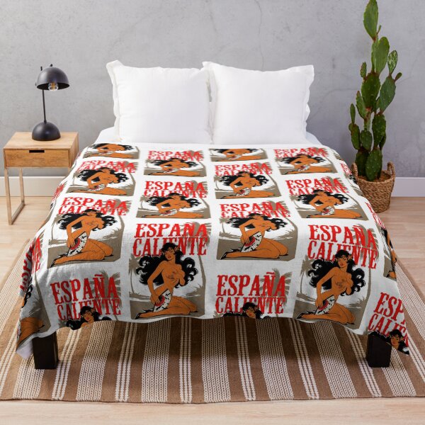 Item preview, Retro Pinup España Caliente Beach Poster designed and sold by HappyOops.