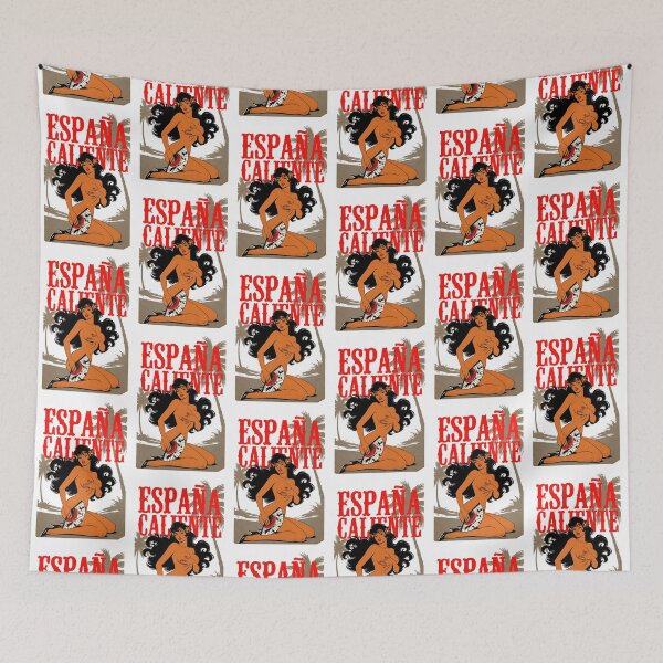 Item preview, Retro Pinup España Caliente Beach Poster designed and sold by HappyOops.