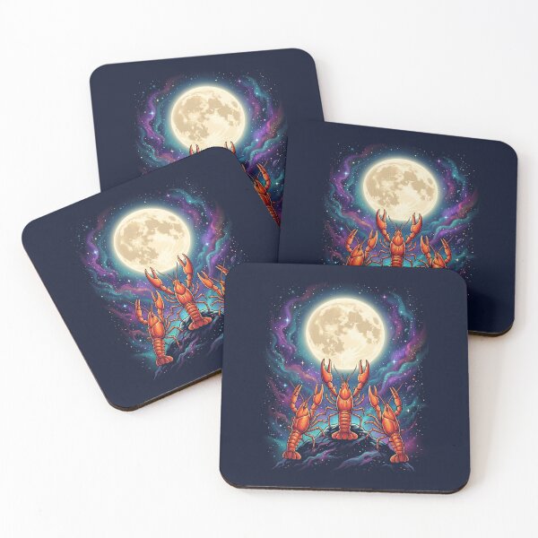 Item preview, Three Crawfish Moon Galaxy Cool Space Retro Animal 1 designed and sold by ChinkyCat Official.