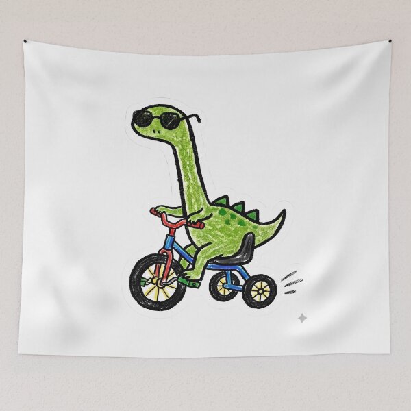 Item preview, Rex dinosaur with sunglasses on a tricycle designed and sold by Emma0015.