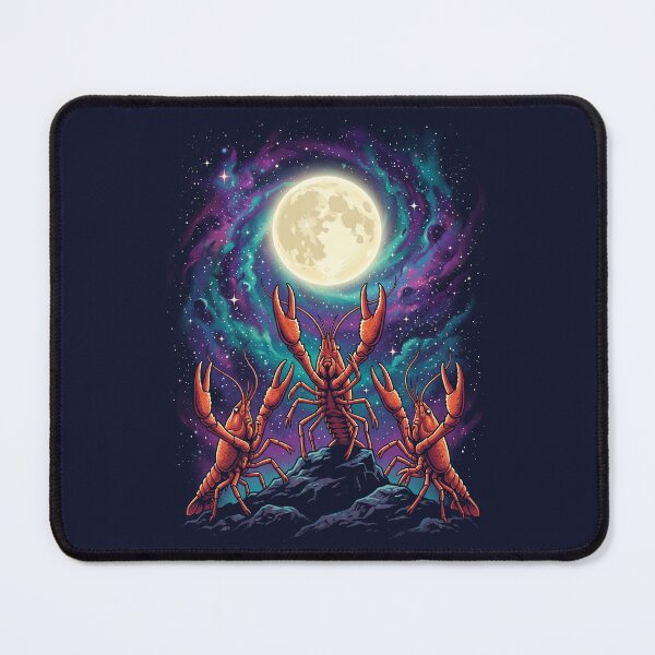 Item preview, Three Crawfish Moon Galaxy Cool Space Retro Animal 2 designed and sold by ChinkyCat Official.