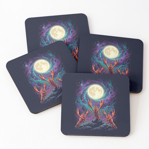 Item preview, Three Crawfish Moon Galaxy Cool Space Retro Animal 2 designed and sold by ChinkyCat Official.