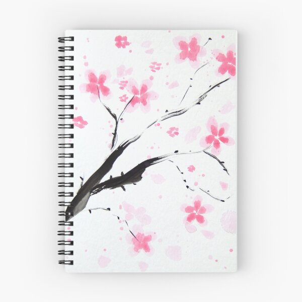 Item preview, Sumi-e Inspired Cherry Blossoms | Zen Watercolor Sakura Painting  designed and sold by AngelaMarieArt.