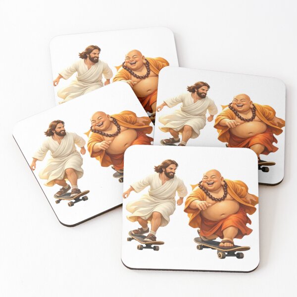 Item preview, Skateboarding Jesus and Buddha Buddies designed and sold by dragonmotor7.