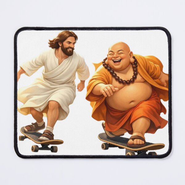 Item preview, Skateboarding Jesus and Buddha Buddies designed and sold by Dragonmotor Media.