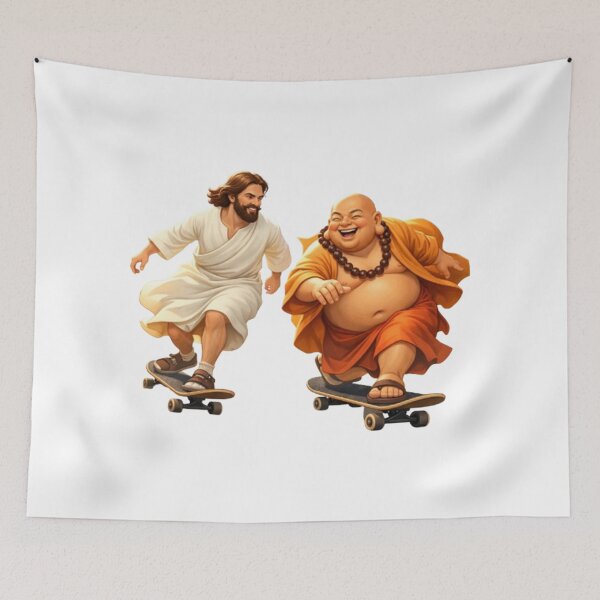 Item preview, Skateboarding Jesus and Buddha Buddies designed and sold by Dragonmotor Media.