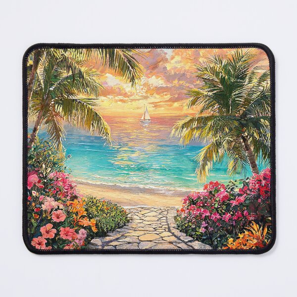 Item preview, Elegant Tropical Paradise Sunset designed and sold by BrickByDream.