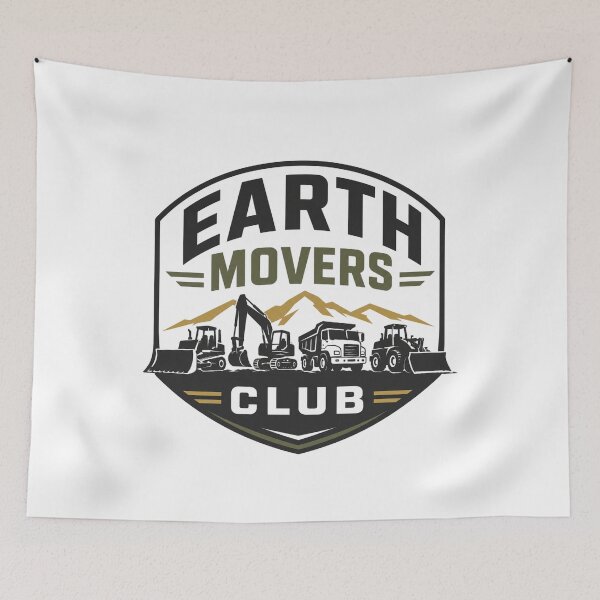Item preview, Earth Movers Club Heavy Equipment Operator Vintage Construction Design designed and sold by kakmi-art.