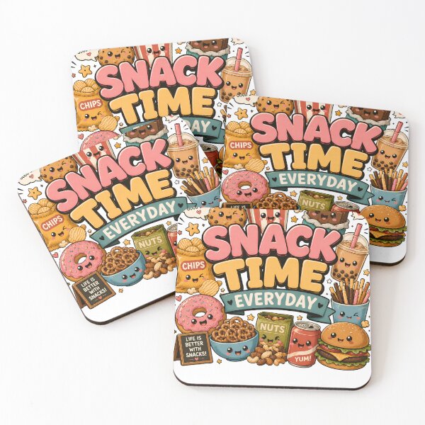 Item preview, Snack Time Everyday Funny Food Lover Quote Design designed and sold by ILYASSE1.