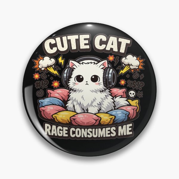 Item preview, Cute Cat Rage Consumes Me Introvert Cat Social Battery Meme designed and sold by HiPatti.