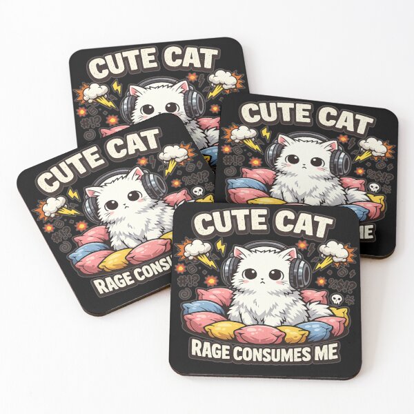 Item preview, Cute Cat Rage Consumes Me Introvert Cat Social Battery Meme designed and sold by HiPatti.