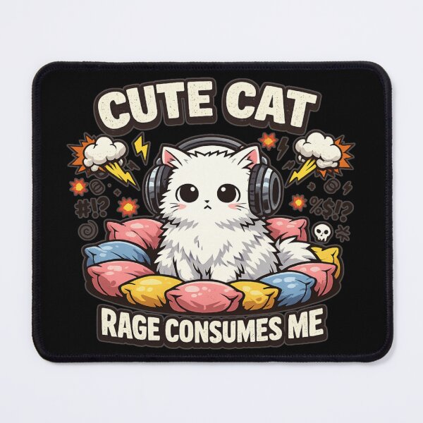 Item preview, Cute Cat Rage Consumes Me Introvert Cat Social Battery Meme designed and sold by HiPatti.