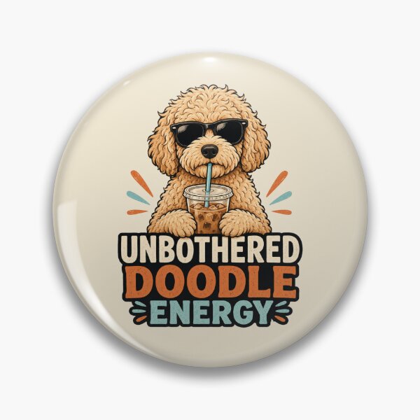 Item preview, Unbothered Doodle Energy Funny Dog Coffee designed and sold by POD DYNASTY.