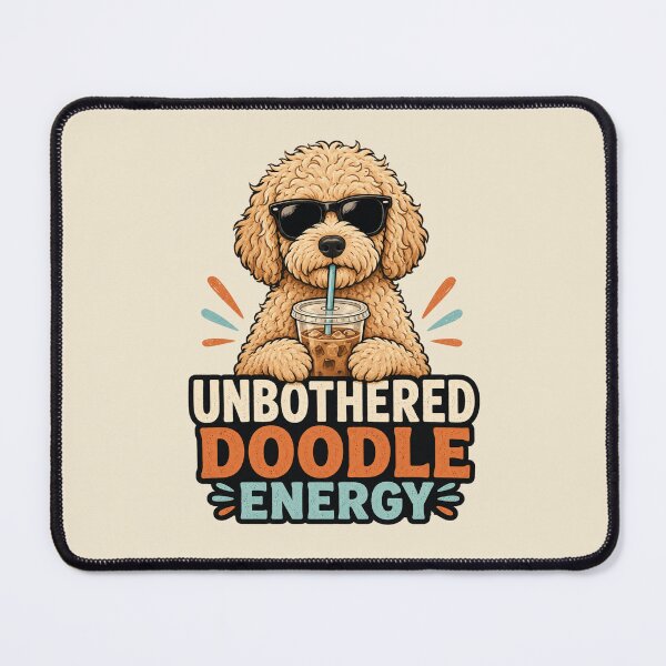Item preview, Unbothered Doodle Energy Funny Dog Coffee designed and sold by POD DYNASTY.