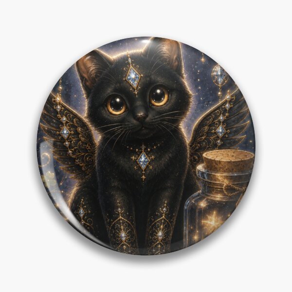 Item preview, Starlight Good Fortune Guardian Black Cat Dreamscape designed and sold by Mindworx21.