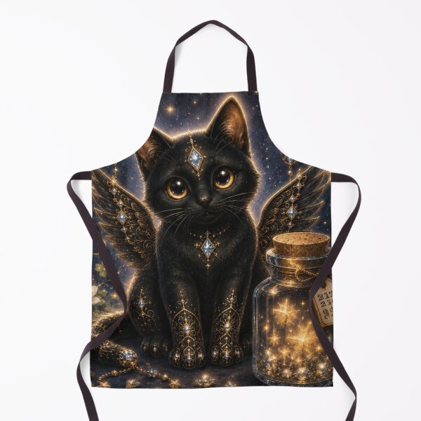 Item preview, Starlight Good Fortune Guardian Black Cat Dreamscape designed and sold by Mindworx21.