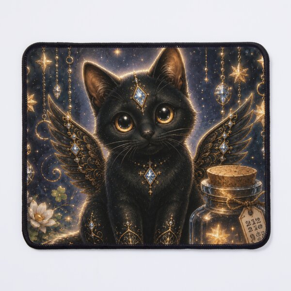 Item preview, Starlight Good Fortune Guardian Black Cat Dreamscape designed and sold by Mindworx21.
