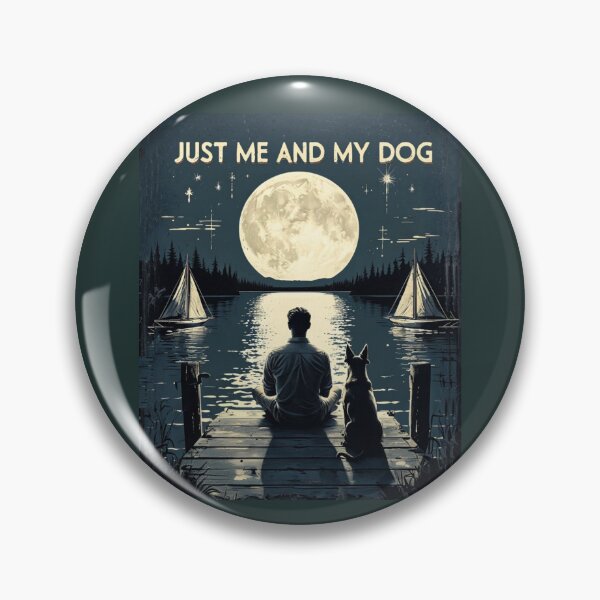 Item preview, Just Me And My Dog Full Moon Lake Night designed and sold by Flirt-Teez.