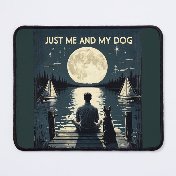 Item preview, Just Me And My Dog Full Moon Lake Night designed and sold by Flirt-Teez.