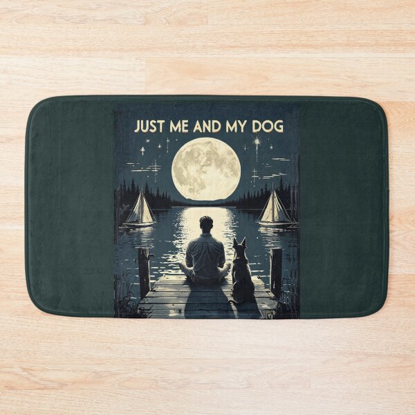 Item preview, Just Me And My Dog Full Moon Lake Night designed and sold by Flirt-Teez.