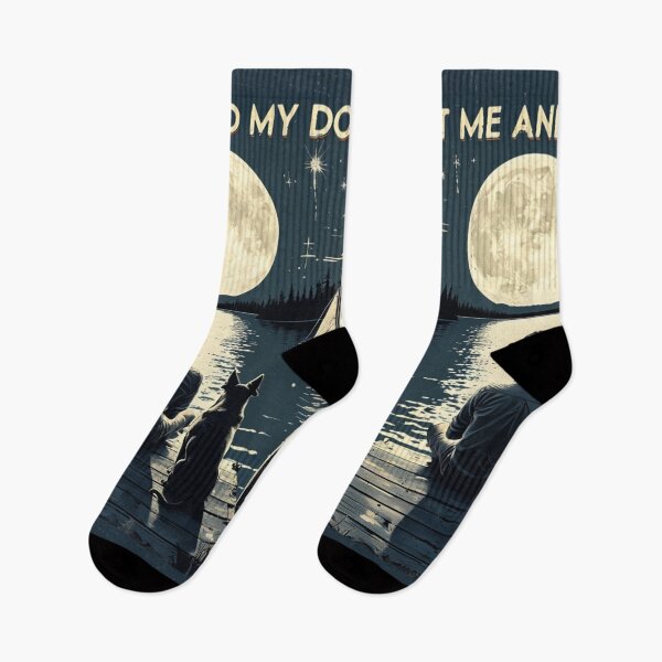 Item preview, Just Me And My Dog Full Moon Lake Night designed and sold by Flirt-Teez.